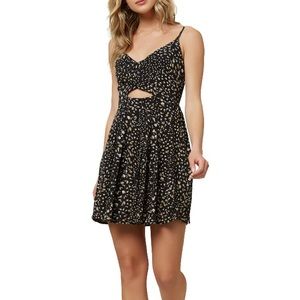🔥HP!! 🔥 O'NEILL BLACK FLOWERED KARLEEN DITSY WOMEN'S CUTOUT DRESS XL